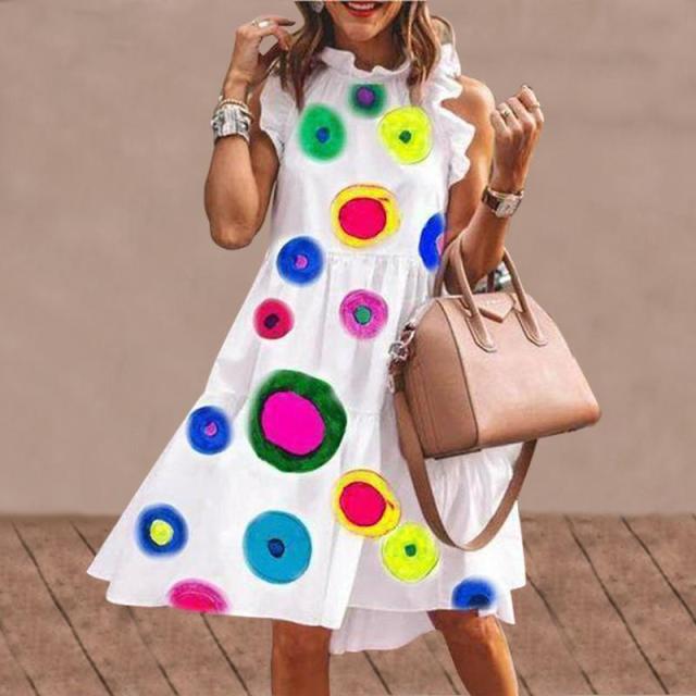 Summer Mini Dress Women  Party Dress 2021 VONDA Summer Plus Size Robe